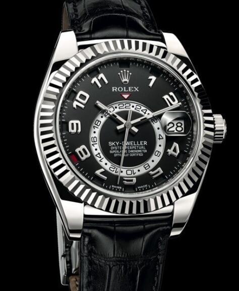 Rolex Oyster Perpetual Watches Sky-Dweller 326139A White Gold - Black Alligator Strap Rolex Oyster Perpetual Watches Sky-Dweller 326139A White Gold - Black Alligator Strap