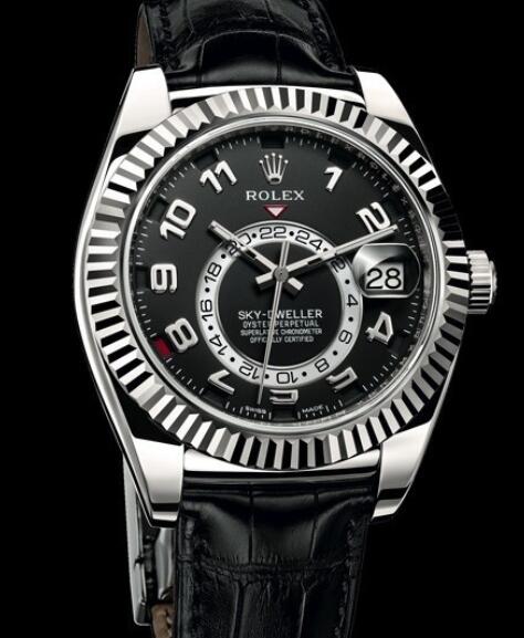 Rolex Oyster Perpetual Watches Sky-Dweller 326139A White Gold - Black Alligator Strap