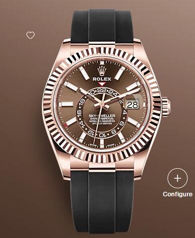 Replica Rolex Sky-Dweller Watch 18 ct Everose gold 326235-0005