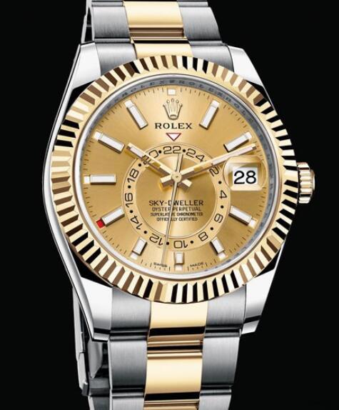 Rolex Oyster Perpetual Watches Sky-Dweller 326933 Oyster type case - Yellow Rolesor