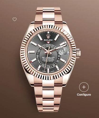 Replica Rolex Sky-Dweller Watch 18 ct Everose gold 326935-0007