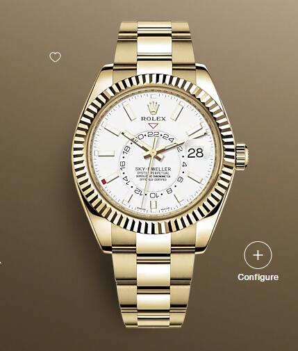 Replica Rolex Sky-Dweller Watch 18 ct yellow gold 326938-0005