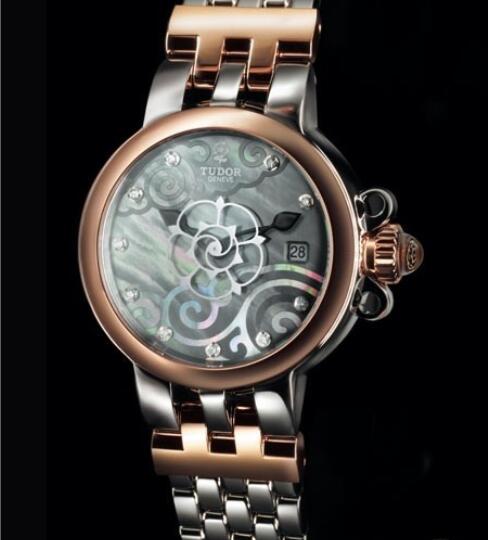 Replica Tudor women watch Clair de Rose 35101 Steel - Pink Gold - Diamonds