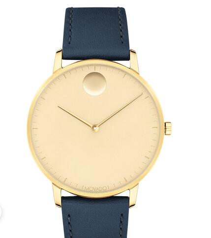 Movado Face Yellow Gold ion-plated Stainless Steel Watch With Navy Leather Strap 3640005 Replica Watch Cheap Price Movado Face Yellow Gold ion-plated Stainless Steel Watch With Navy Leather Strap 3640005 Replica Watch Cheap Price