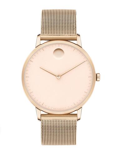 Movado Face Carnation gold ion-plated Stainless Steel Mesh Watch 3640016 Replica Watch Cheap Price