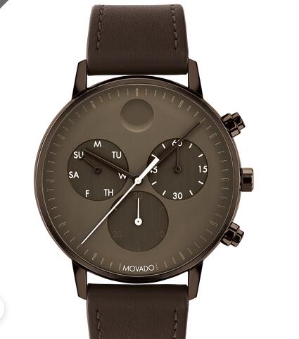 Movado Face Brown Leather Chronograph Strap Watch 3640057 Replica Watch Cheap Price