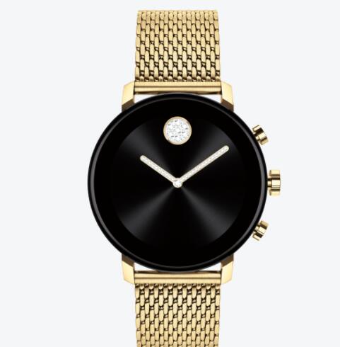 Replica Movado Connect 2.0 pale gold smart watch with pale gold mesh bracelet 3660026