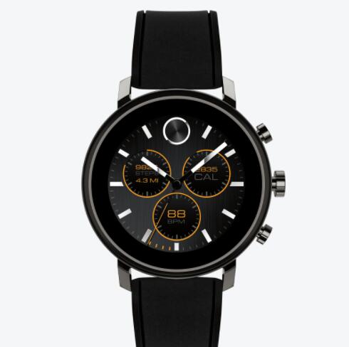 Replica Movado Connect 2.0 Smartwatch on Black Silicone Strap 3660038
