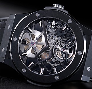 Replica Hublot Watch Classic Fusion Skeleton Tourbillon All Black 45mm 505.CM.0140.LR