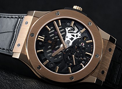 Replica Hublot Watch Classic Fusion Ultra-thin skeleton King Gold 45mm 515.OX.0180.LR