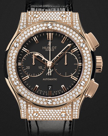 Replica Hublot Watch Classic Fusion Chronograph King Gold Pavé 45mm 521.OX.1180.LR.1704