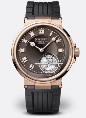 Breguet 5577BR/G2/5WV Marine Tourbillon 5577 Rose Gold Slate Rubber Replica Watch