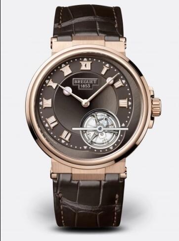 Breguet 5577BR/G2/9WV Marine Tourbillon 5577 Rose Gold Slate Alligator Replica Watch