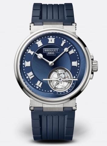 Breguet 5577PT/Y2/5WV Marine Tourbillon 5577 Platinum Blue Rubber Replica Watch