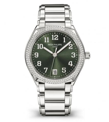 Replica Patek Philippe Watch Twenty-4 Automatic Stainless Steel Diamond Olive Green 7300/1200A-011