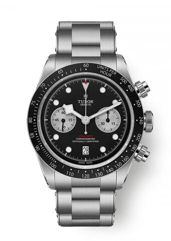 Tudor Heritage Black Bay Black Chronograph Inverted Panda Bracelet Replica Watch 79360N-0001