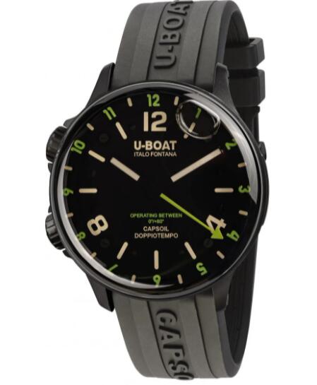 U-Boat Capsoil Doppiotempo DLC Green Rehaut Replica Watch 8840