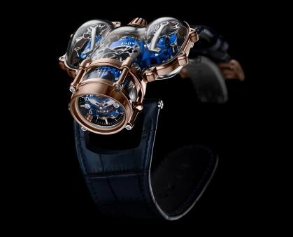 MB&F Horological Machine N°9 HM9 Sapphire Vision Red Gold Blue Replica Watch 91.SRL.BU