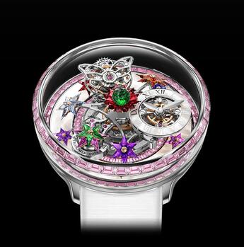 Jacob & Co. Fleurs de Jardin Pink Sapphires White Gold Replica Watch AF321.30.BA.AC.A