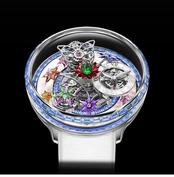 Jacob & Co. Fleurs de Jardin Blue Sapphires Green Tsavorite White Gold Replica Watch AF321.30.BB.AA.B