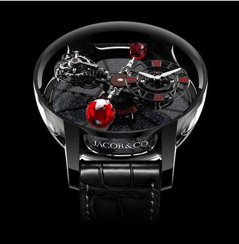 Jacob & Co. Astronomia Tourbillon Black Ceramic & Red Movement AT100.95.KR.SD.B Replica Watch