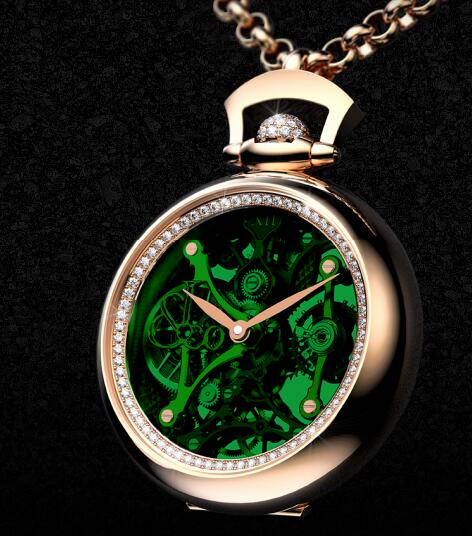 Replica Jacob & Co. Brilliant Watch Pendant Green BS200.40.RD.QG.A