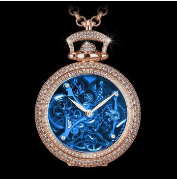 Replica Jacob & Co. Brilliant Watch Pendant Northern Lights Pavé Blue Mineral Crystal Dial BS231.40.RD.QB.A