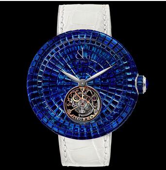 Jacob & Co. Brilliant Flying Tourbillon Blue Sapphires Replica Watch BT543.30.BB.BB.A