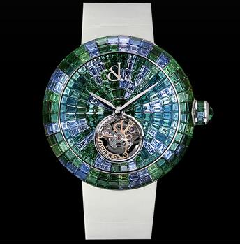 Jacob & Co. Brilliant Flying Tourbillon Green Camouflage Replica Watch BT543.30.CG.CG.B