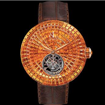 Jacob & Co. Brilliant Flying Tourbillon Orange Sapphires Replica Watch BT543.50.BO.BO.A