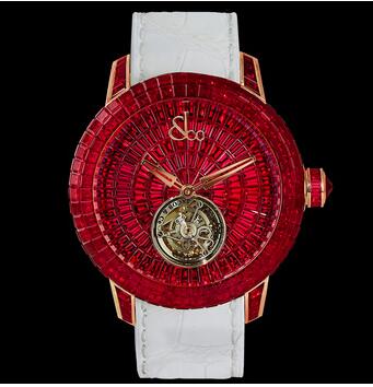 Jacob & Co. Caviar Tourbillon Baguette Rubies Replica Watch CV201.40.BR.BR.A