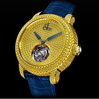 Jacob & Co. Caviar Tourbillon Pavé Yellow Diamonds Replica Watch CV201.50.RY.RY.A