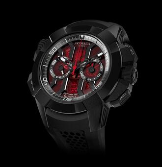 Jacob & Co. Epic X Chrono Black Titanium (Black Dial & Red Inner Rings) Replica Watch EC311.21.SB.RB.A
