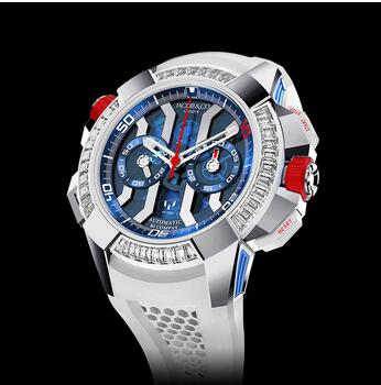 Jacob & Co. Epic X Chrono Messi White Gold, Titanium & Baguette Replica Watch EC423.32.OE.LL.J