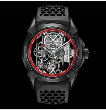 Replica Jacob & Co. Epic X Black Titanium (Red Neoralithe Inner Ring) Watch EX100.21.PS.RW.A