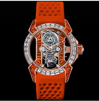 Replica Jacob & Co. Epic X Tourbillon Baguette Orange Sapphires Watch EX500.40.BD.BO.A