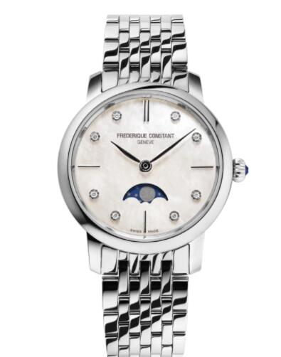 Frederique Constant Slimline Ladies Moonphase Replica Watch FC-206MPWD1S6B