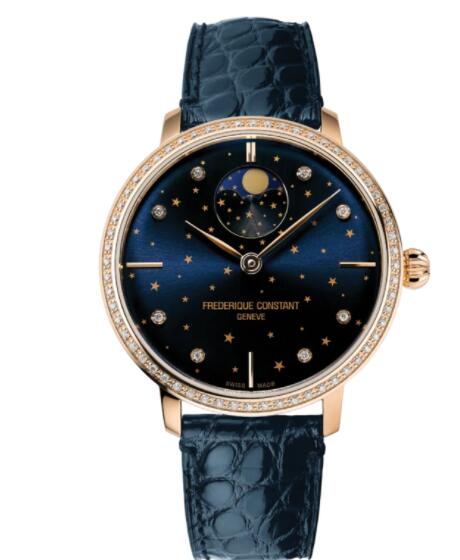 Frederique Constant Slimline Moonphase Stars Manufacture Replica Watch FC-701NSD3SD4