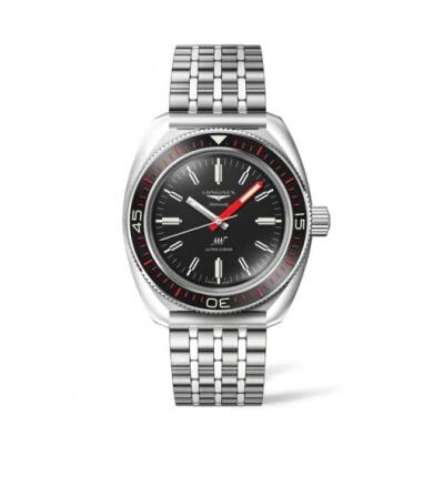 Replica Longines Ultra-Chron Diver Stainless Steel Black Bracelet Watch L2.836.4.52.6