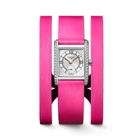 Longines Mini DolceVita 21.5 Quartz Stainless Steel Diamond Replica Watch 150th Kentucky Derby Triple Cuff Pink L5.200.0.70.2