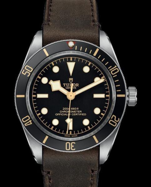 Replica Tudor Watch BLACK BAY FIFTY EIGHT M79030N-0002 Steel - Black Dial - Leather Strap