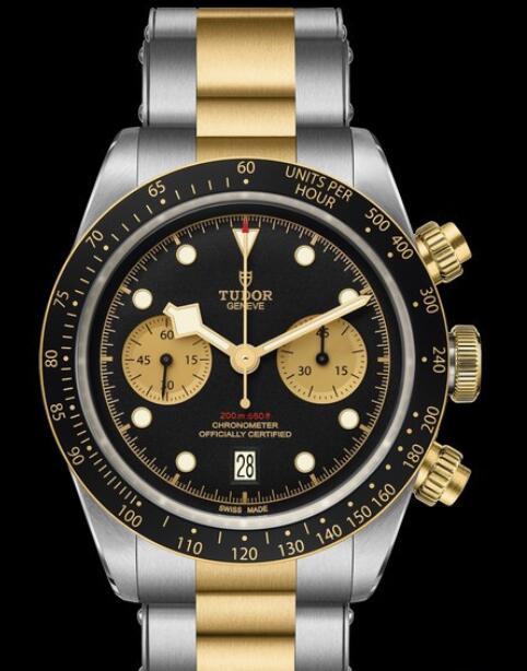 Tudor Replica Watch Black Bay Chrono S&G M79363N-0001 Steel - Black Dial - Bracelet Steel and Yellow Gold