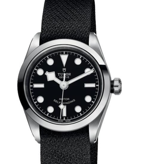 Replica Tudor Watch Women BLACK BAY 32 M79580-0005 Steel - Black Dial - Black Fabric Strap