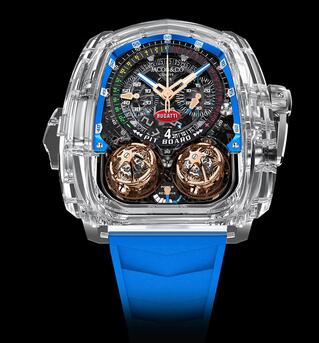 Jacob & Co. Twin Turbo Bugatti Sapphire Crystal Blue Inner Ring Replica Watch TT220.80.AA.AB.A
