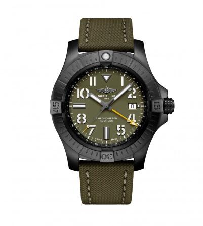 Breitling Avenger Automatic GMT 45 Night Mission Green Military Pin Replica Watch V323952A1L1X1