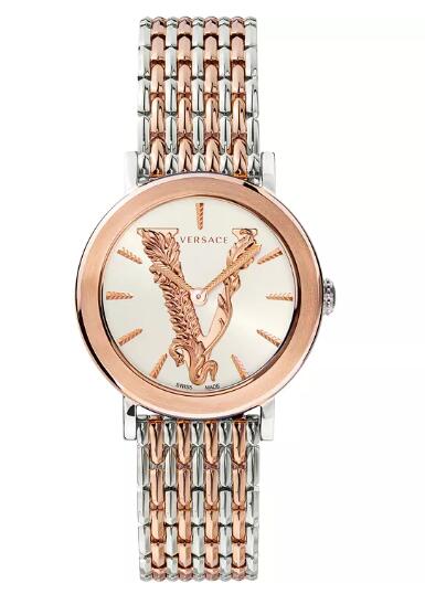 Cheap Versace Women's Swiss Virtus Two-Tone Stainless Steel Bracelet Watch 36mm Replica