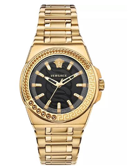 Cheap Versace Women's Swiss Chain Reaction Gold Ion-Plated Stainless Steel Bracelet Watch 40mm Replica