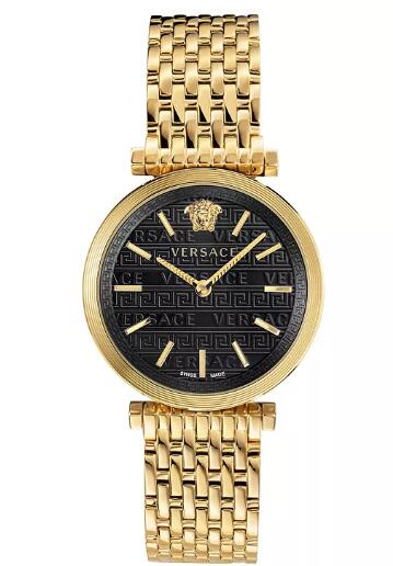 Cheap Versace Women's Swiss V-Twist Gold-Tone Stainless Steel Bracelet Watch 36mm Replica