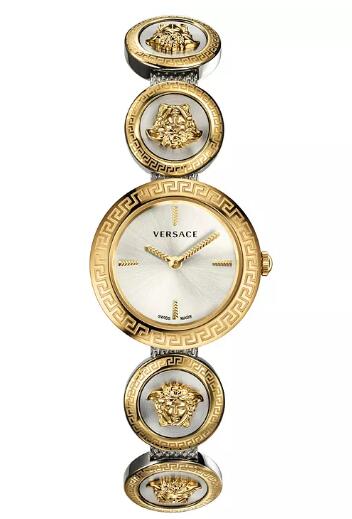 Cheap Versace Women's Medusa Stud Icon Two-Tone Stainless Steel Bangle Bracelet Watch 28mm Replica