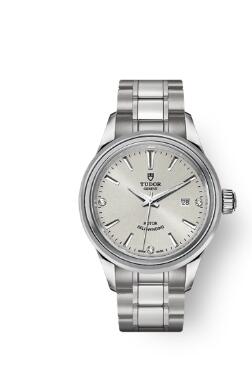 Buy Tudor Style Watch Review Replica 28 mm steel case Diamond-set dial m12100-0003